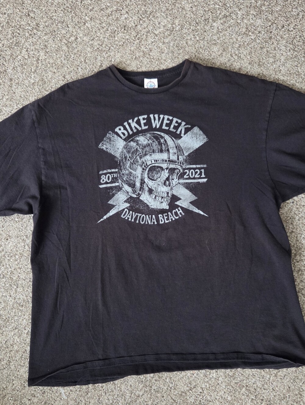 Daytona Beach Bike Week 2021 Mens 2XL Lightly Faded Short Sleeve Shirt 2‎ Sided